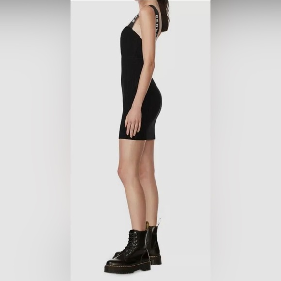Herve by Herve Leger Logo-Strap Keyhole Ribbed Mini Bodycon Dress - Picture 3 of 12